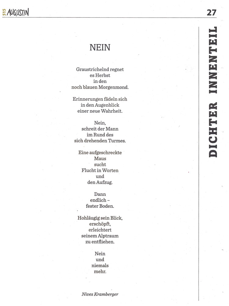 Nein - Gedicht von Nives Kramberger
